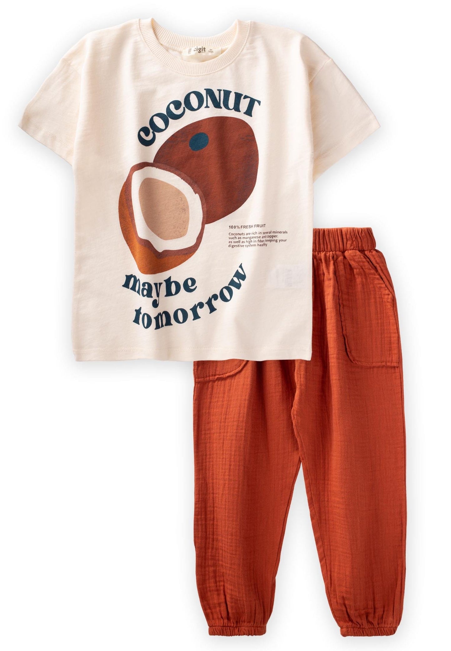 Printed Cotton Top Muslin Pants Set 3-10 years