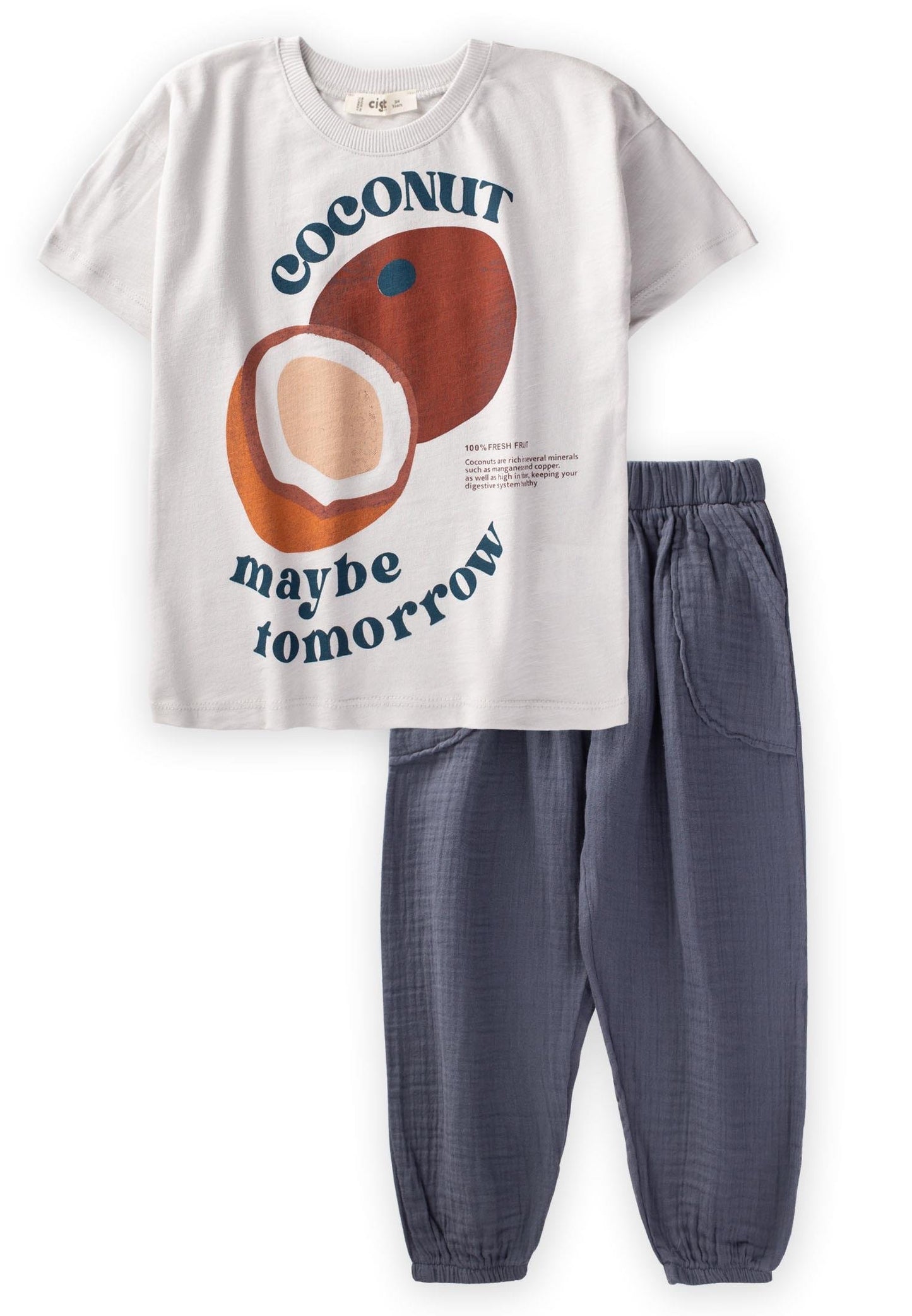 Printed Cotton Top Muslin Pants Set 2-10 years