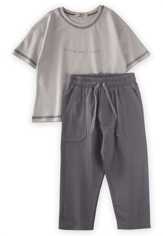 Cotton Tshirt Muslin Pants Set 3-4 years