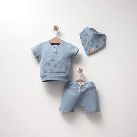 Baby Boy 3 Pieces Waffle Set